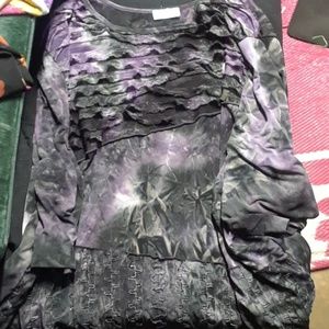 Purple and Black Ruffle Shirt